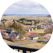 のどかな平泉町の風景